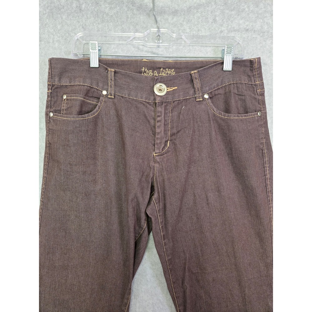 Like a Little Womens 10 Brown Wide Leg Jeans Stretch Denim Y2K Boho 50454